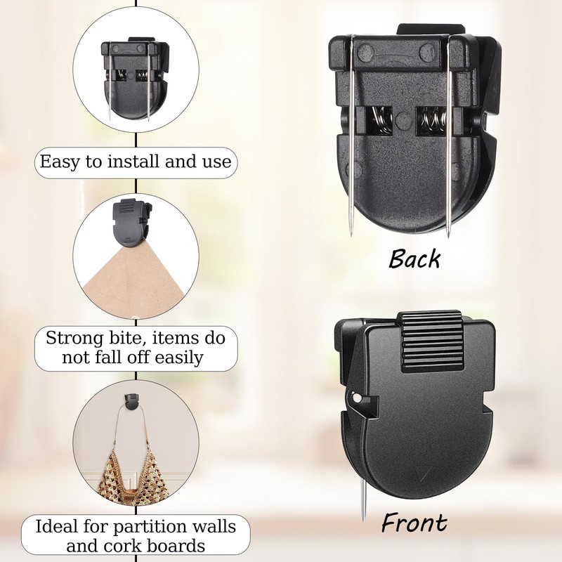 Xelsluthe 15 PCS Cubicle Clips for Fabric Walls, Cubicle Pins,