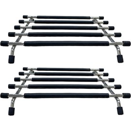 Pro Home Kitchen Trivet Stand Premium Worktop Saver Stainless Steel Stand Heat Resistant Anti Slip For Hot Cooking Pots & Pans (Black, Pack of 2)