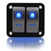 FXC Rocker Switch Aluminum Panel 2 Gang Toggle Switches Dash