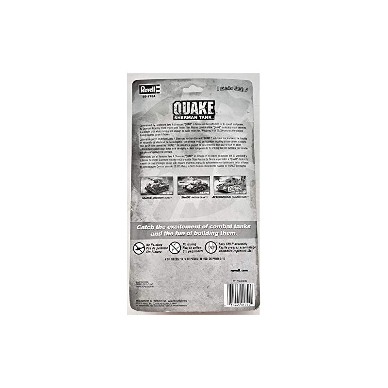 Revell Combat Crushers Quake Sherman Tank Plastic Model Kit