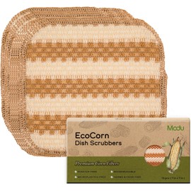 Modu EcoCorn - 10 esponjas ecológicas para platos, 100 % fibra de maíz, almohadillas de fregar biodegradables para lavar platos para limpieza multiuso
