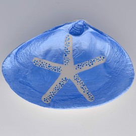 Starfish Shell Dish - Soap Dish, Spoon Rest, Ring Holder, Jewelry Holders, Trinket Dishes, Catchall Bowl - Ocean Themed Accessories - Nautical Home Decor For Bedroom, Bathroom, Kitchen And Office