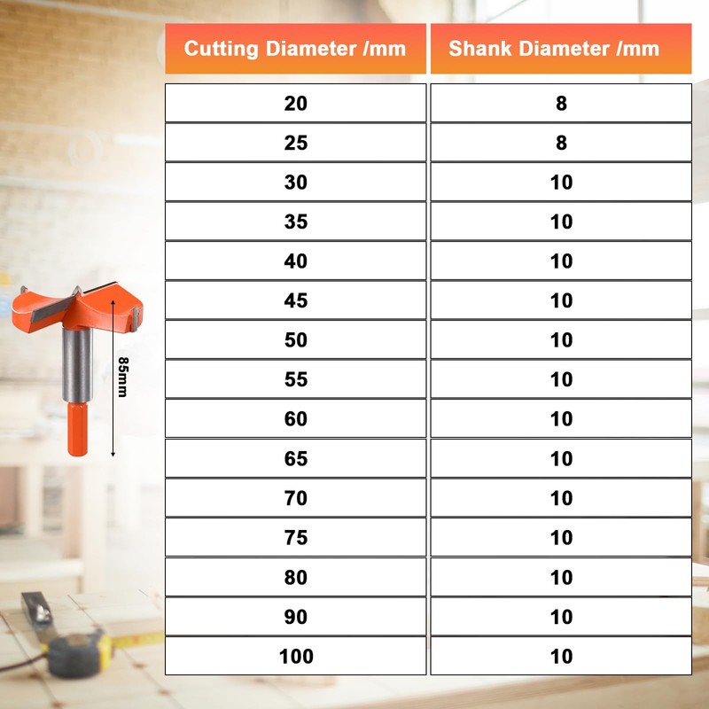 Forstner Drill Bit 65 mm with Guide, Wood Drill, Milling