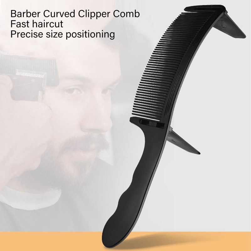 Curved Barber Clipper Comb, Professional Hair Cutting Comb with Flat
