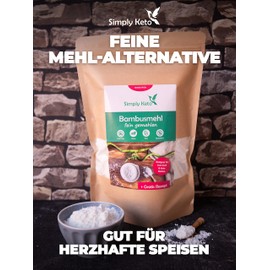 Simply Keto Bambusmehl aus Bambusfasern Lower Carb* - 300g fein gemahlen - Lower Carb* Mehl Alternative für Backwaren - Ideal für Lower Carb* & Ketogene Ernährung - Glutenfrei & Vegan