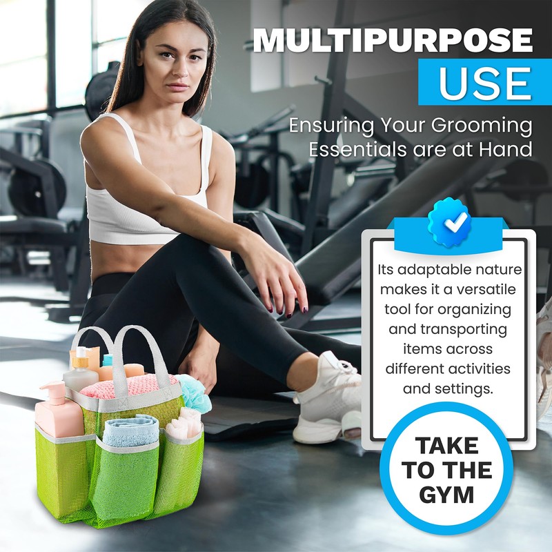 7 Pocket Shower Caddy Tote (Green)