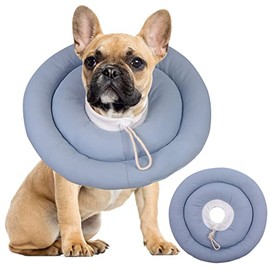 IDOMIK Dog Recovery Collar, Waterproof Soft Pet Recovery Cone After Surgery, Comfy Protective E-Collar Adjustable Neck Donut for Dogs Cats, Safe Alternative UFO Cone Collar Anti-Licking Biting Wounds