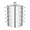 Cbhfmljd 5-Tier Stainless Steel Steamer Pot, 28cm with Glass Lid,
