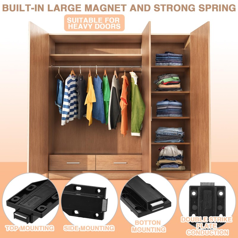 Zonon 16 Pack Magnetic Push Latch Heavy Duty Push to