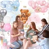 2.4 x 1.8 m Photo Background Gender Reveal Bear Balloons