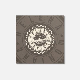Unbranded Helena City Montana USA State Vintage Grunge 4'' X 4'' Square Wooden Coaster