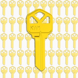 La Macaza Premium Brass KW1 Key Blanks, Uncut Blank Keys for Residential & Commercial Use, Copper Structures Blank Keys, Pack of 50