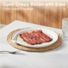 ONEMORE Microwave Bacon Tray Ceramic Bacon Cooker Meat Rack for