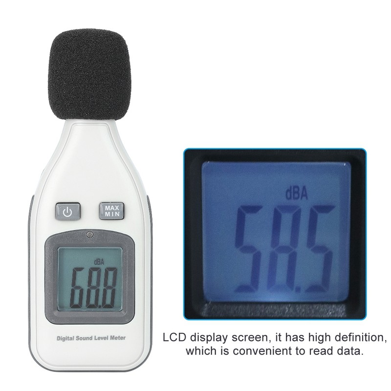Decibel Meter Handheld LCD Digital Sound Level Tester 30-130dBA Tester