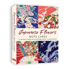 Japanese Flowers, 12 Note Cards: 12 Blank Cards in 6 Lovely Designs (2 each) with 12 Patterned Envelopes