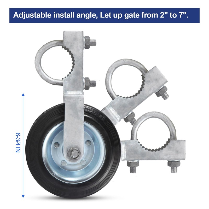 JIAHOO 6" Gate Helper Wheels for Metal Swing Gate with