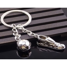Sportigo ® soccer keychain soccer shoe with ball/soccer player fan gift