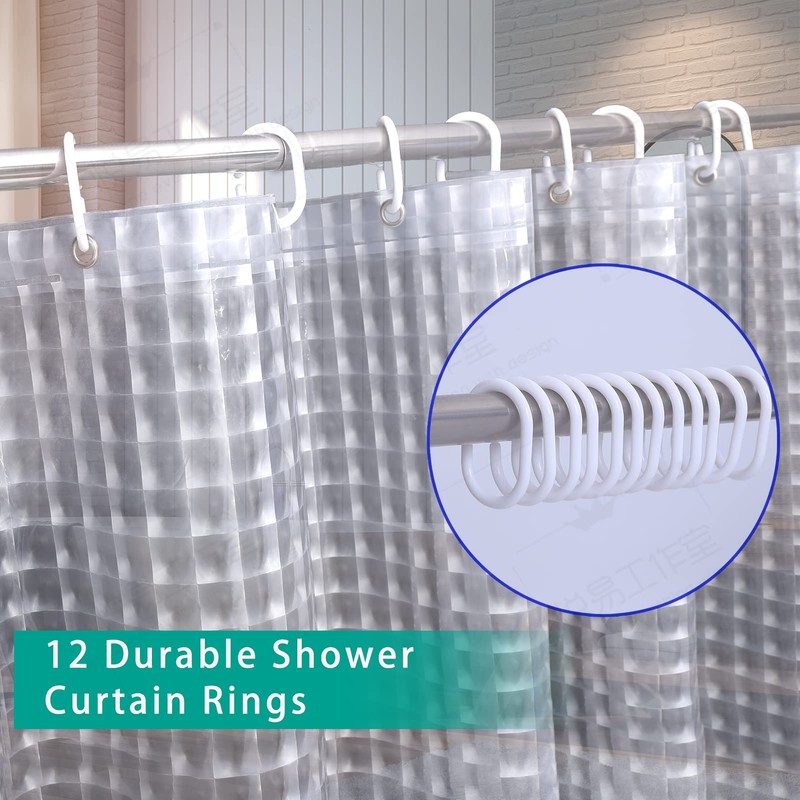 Heavyweight 8G Bathroom Curtain Liner, 72' W x 72' H