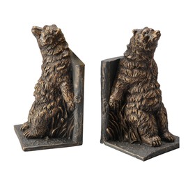 Spi Home Reclining Bear Resin Bookend Pair