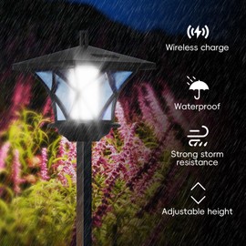 TUSAUW 59'' Solar Lamp Post Light, Vintage Waterproof Street Light Pole for Patio, Garden, Lawn, Backyard, Pathway, Driveway, Outdoor Decor