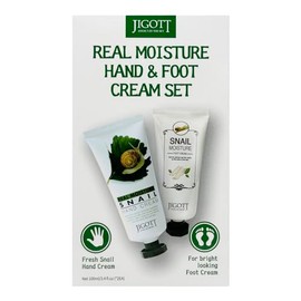 Jigott - Juego de crema de manos y pies de caracol de humedad real, 3.4 onzas líquidas/3.4 fl oz cada uno