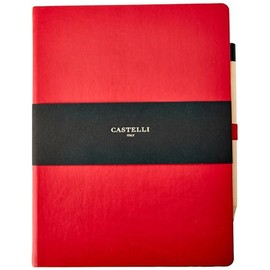 Castelli RQ27/25-757 Large Lined Ruled Tucson Notebook - Coral Red