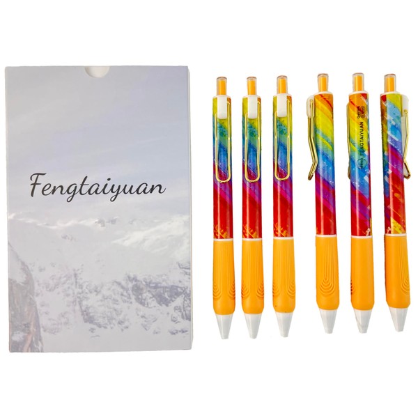 Fengtaiyuan Rd01GelB05x6, Retractable Gel Ink Rollerball Pens, Black Ink, Extra