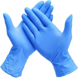 The Real Touch Nitrile Disposable Gloves Blue - Latex-Free, Powder-Free, Puncture-Resistant, Comfortable, Textured, Tear-Resistant for Medical, Food Prep, Tattooing & Cleaning & More (100, XL)