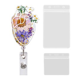 1 Piece of Floral Id Holder, 2 Pieces of Cartoon, Retractable Id Holder, Id Card Holder Set, Creative and Fashionable Id Holder, Accessories for Teachers and Nurses