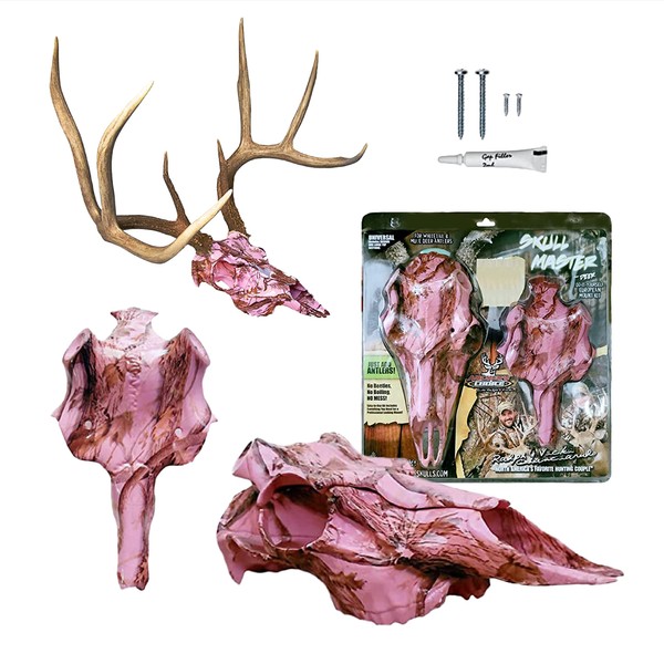 Mountain Mike’s - Skull Master Universal Antler Mounting Kit - European-Style Mount Kit for Antlers - Fits Most Antlers - Compatible with Harvested and Shed Antlers - Pink Camo