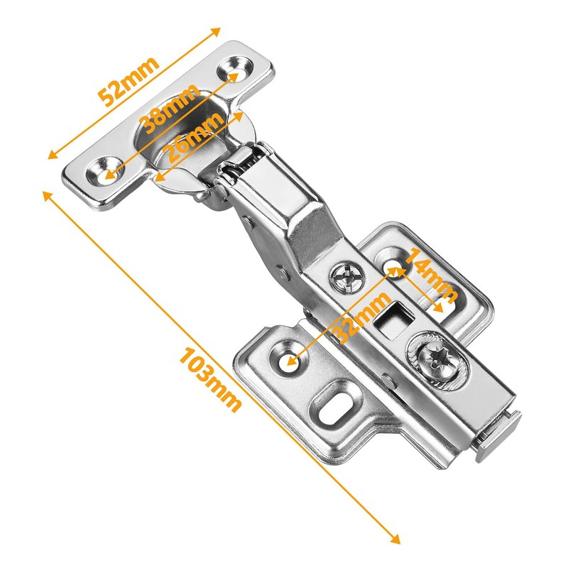 Luokim 2-Pack 26mm Small Cup Inset Soft Close Cabinet Hinges