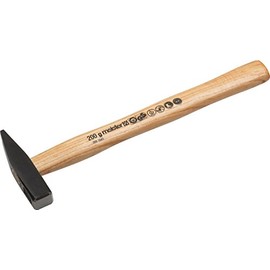 Meister 2211000 Engineer's Hammer - 200 g Head Weight - Robust Ash Wood Handle - Cast Steel Head / Engineer's Hammer / Hammer with Ash Handle