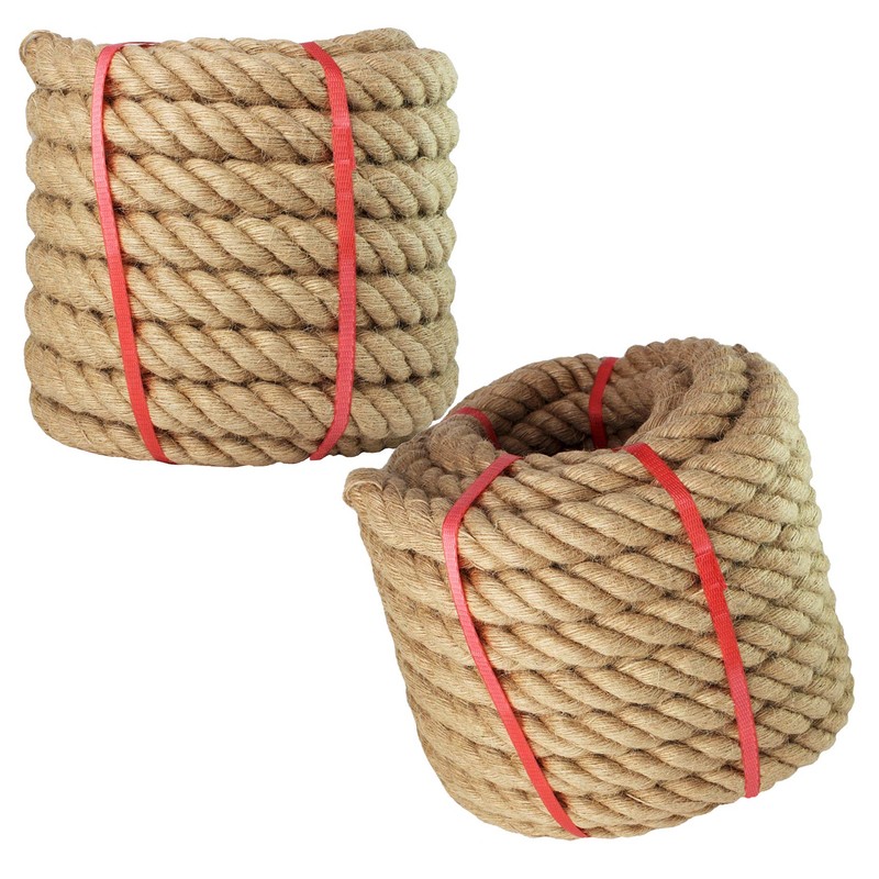 Manila Rope 1-1/2 Inch x 50 Feet, Twisted Thick Rope
