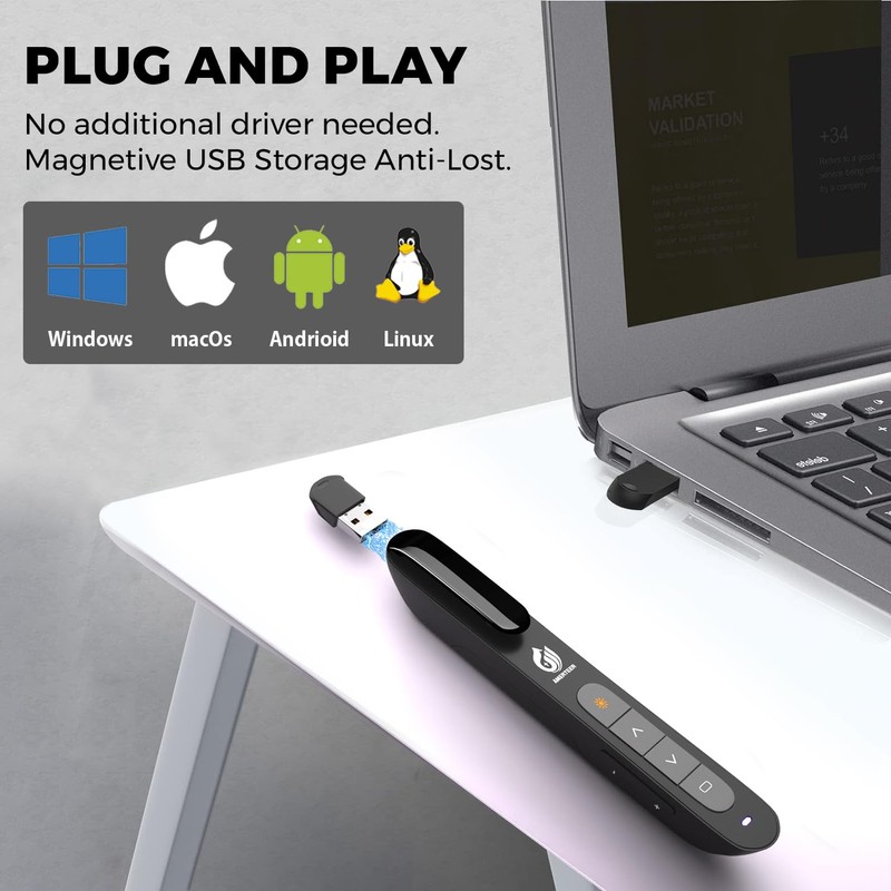 AMERTEER Wireless Presenter Flip Pen, 2.4GHz Powerpoint Presentation Remote Control