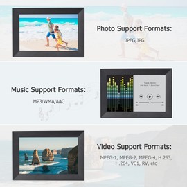 Digital Photo Frame WLAN 10.1 Inches, Camnoon Electronic Picture Frame 1080P Touch Screen, IPS Screen, Auto-Rotat Design with 16GB Internal Memory, App, Photo/Music/Video Player/Calendar/Alarm