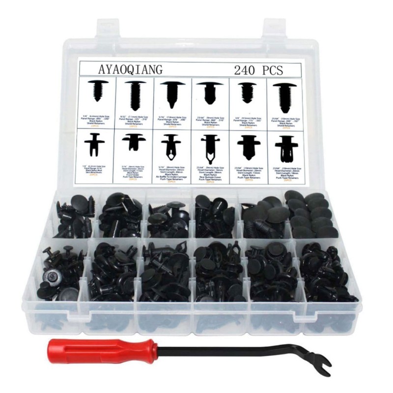 240Pcs Bumper Retainer Clips Plastic Rivets Car Fasteners Push Retainer