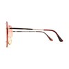 Large Shield Racer Rimless Metal Stud Trim Sunglasses Gold Orange