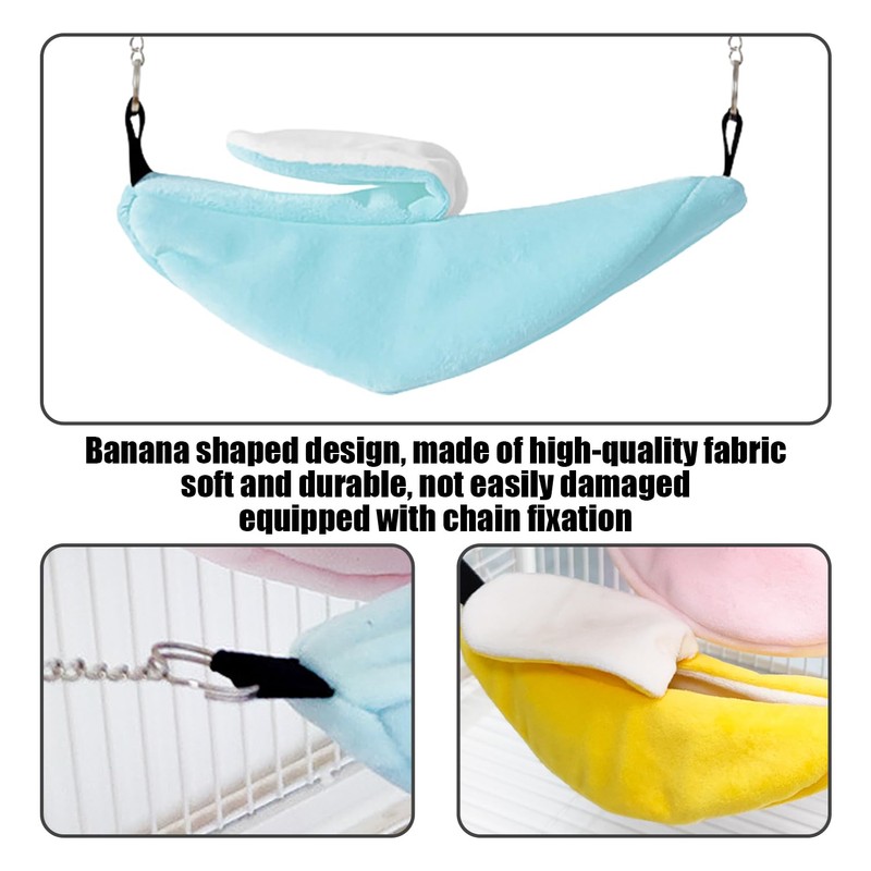 CHROMACRAFT 3-Piece Banana Shaped Hammock, Cute Pet Bed, Creative Mini