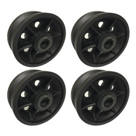 4 Heavy Duty Caster Wheels Set 4" 5" 6" 8" V-Groove Wheel Set with Bearing & Kit (4" Bearing)