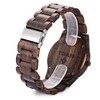 BEWELL ZS-W086B Mens Wooden Watch Lightweight Calendar Analog Quartz Movement