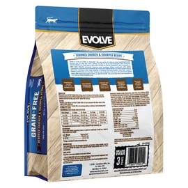 Evolve Pet Food Grain Free Deboned Chicken, Pea and Vegetable Recipe Cat Food Grain Free Deboned Chicken, Pea, and Veggies 3 Pound (Pack of 1)