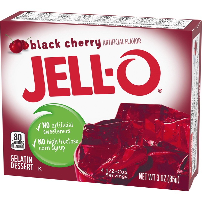 Jell-O Black Cherry Gelatin Mix (3 oz Bag)
