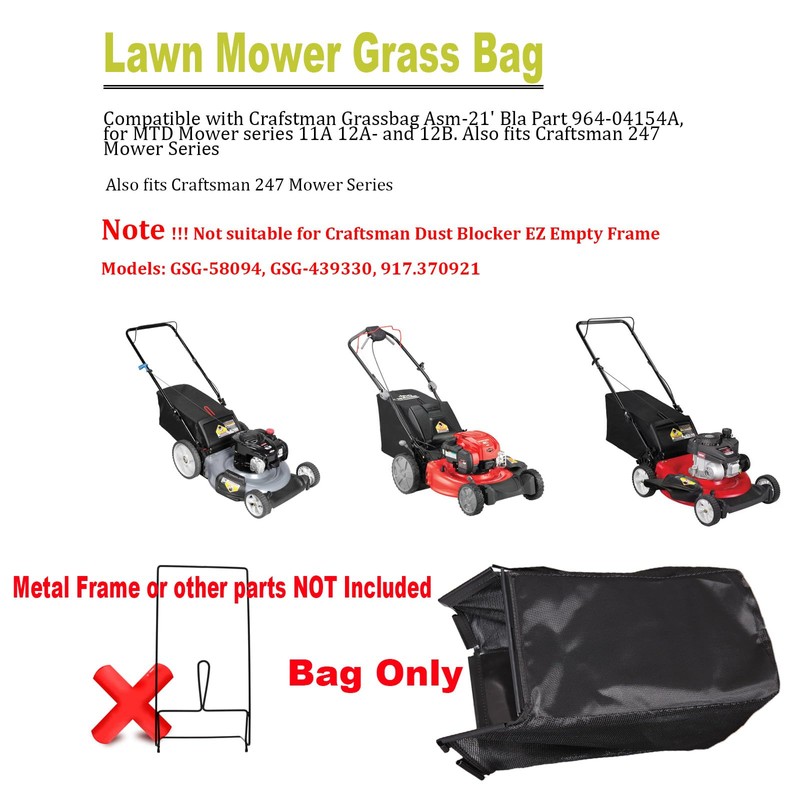 964-04154A Lawn Mower Grass Bag Replacement for MTD Craftsman Lawn
