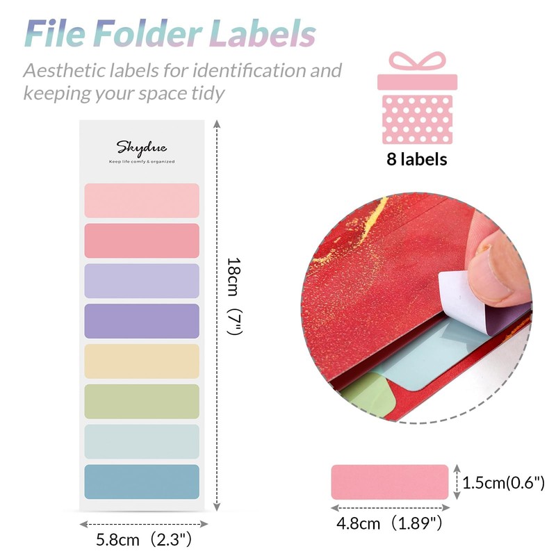 SKYDUE A4 Folder with Compartments, Document Folder A4 with Labels,