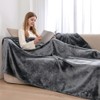 GonZalo GraCia. Fleece Blanket Reversible Dark Grey Throw For Sofa