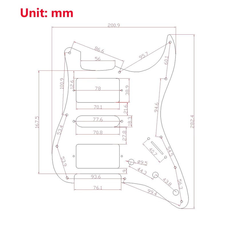 HSH Prewired Strat Pickguard Set Coil Split Humbucker Pickups Loaded