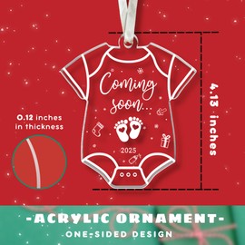 Expecting Baby Ornament 2025 - Pregnancy Announcement for Husband, Grandparents, Family, Aunt - Gifts for Expecting Parents, Expecting Parents to Be Unique Gifts 2025 - Acrylic Christmas Ornament