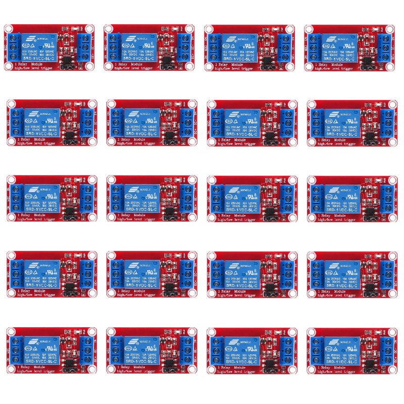hiBCTR 20 Packs 5V One Channel Relay Module Relay Switch