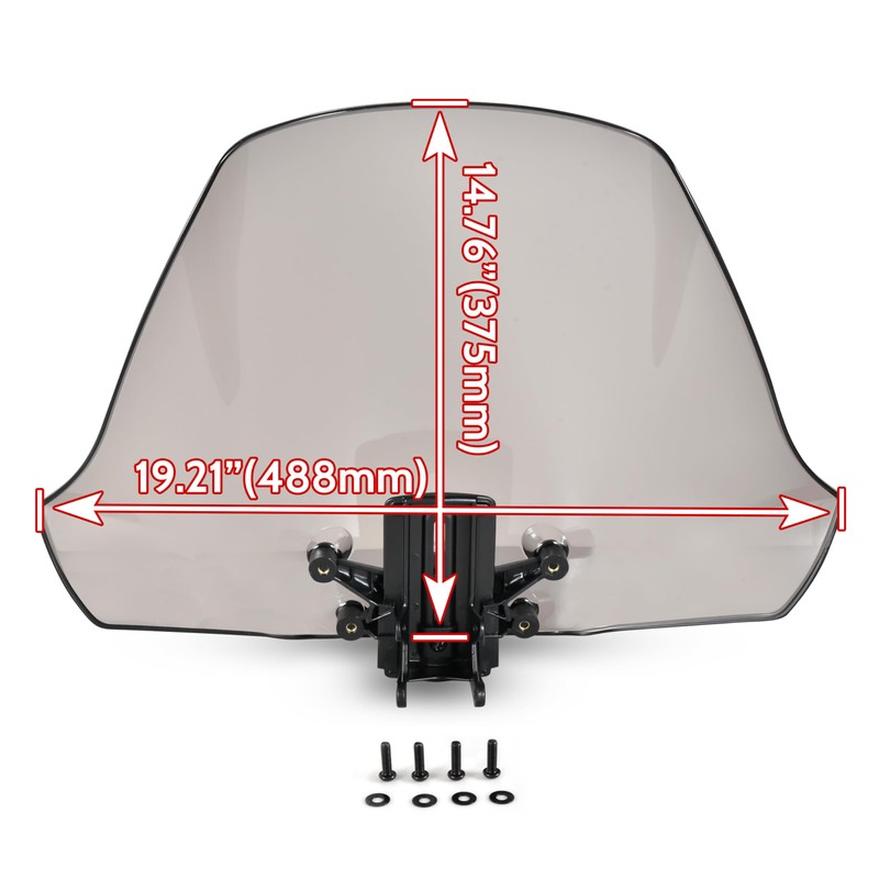 SAUTVS Dark Tinted Wider Adventure Adjustable Windshield for Can-Am Ryker,