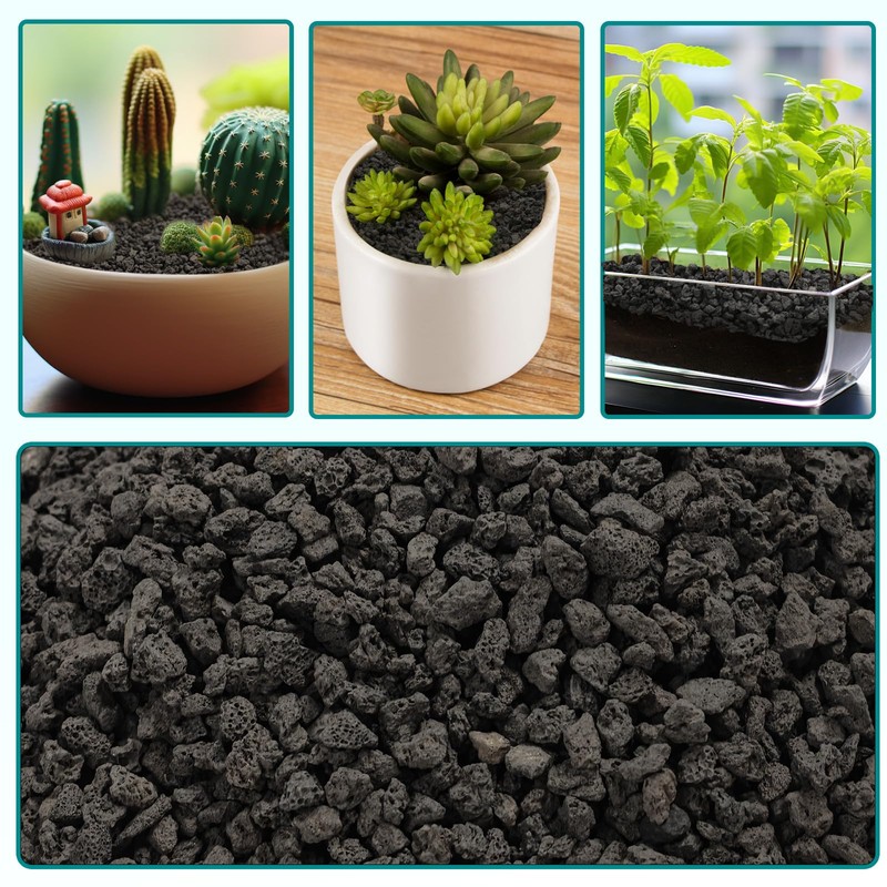 Rahato 5lbs Small Lava Rocks for Plants Drainage, 1/5 Inch